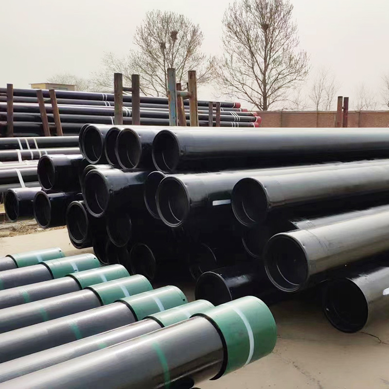 OCTG casing pipes stacked in yard stock