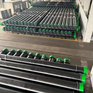 Threaded oilfield tubulars on pipe rack