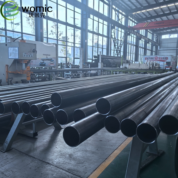 Precision steel tubes in workshop stock