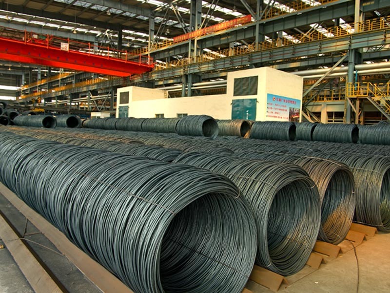 Wire rod coils stock in steel warehouse