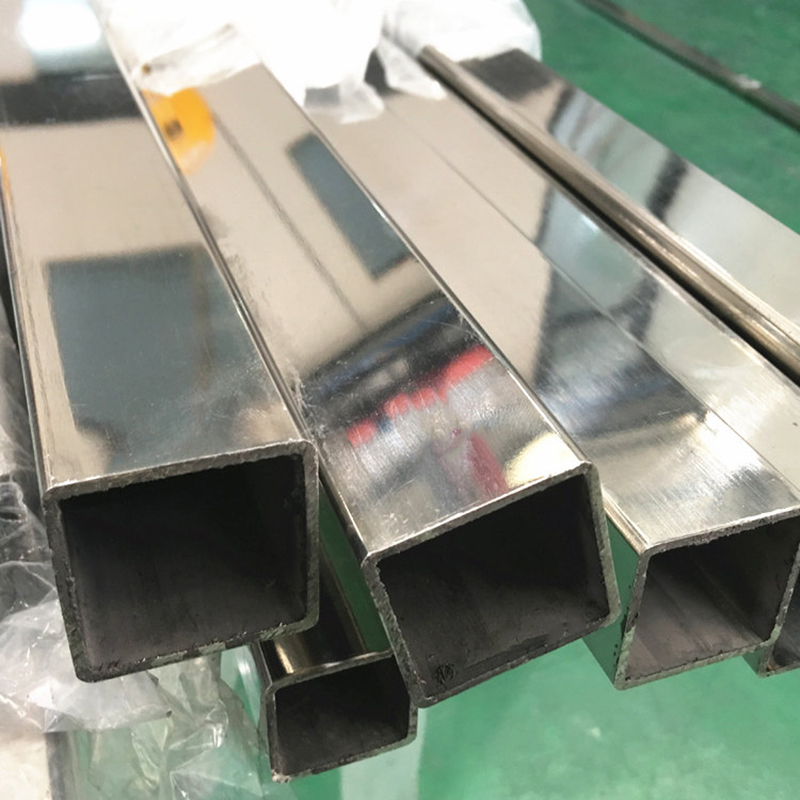 Stainless square tube close view